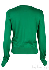 Green Floral Applique Sweatshirt