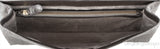 Grey Long Crocodile Clutch