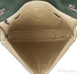 2.55 Olive Green Patent Quilted Flap XL