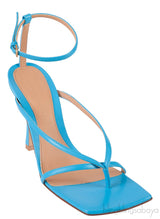 Blue Stretch Leather Sandals