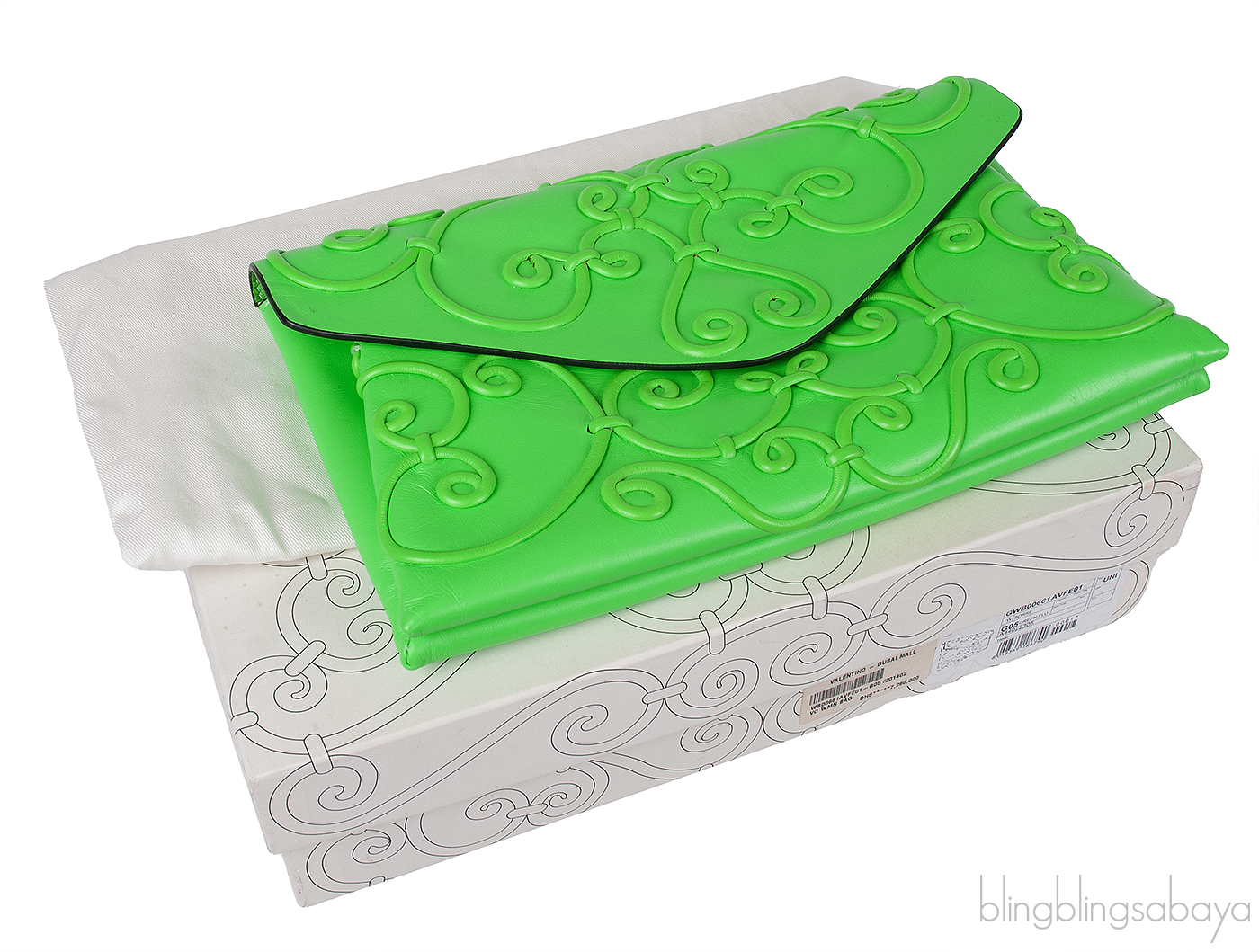 Intrigate Envelope Clutch Neon Green