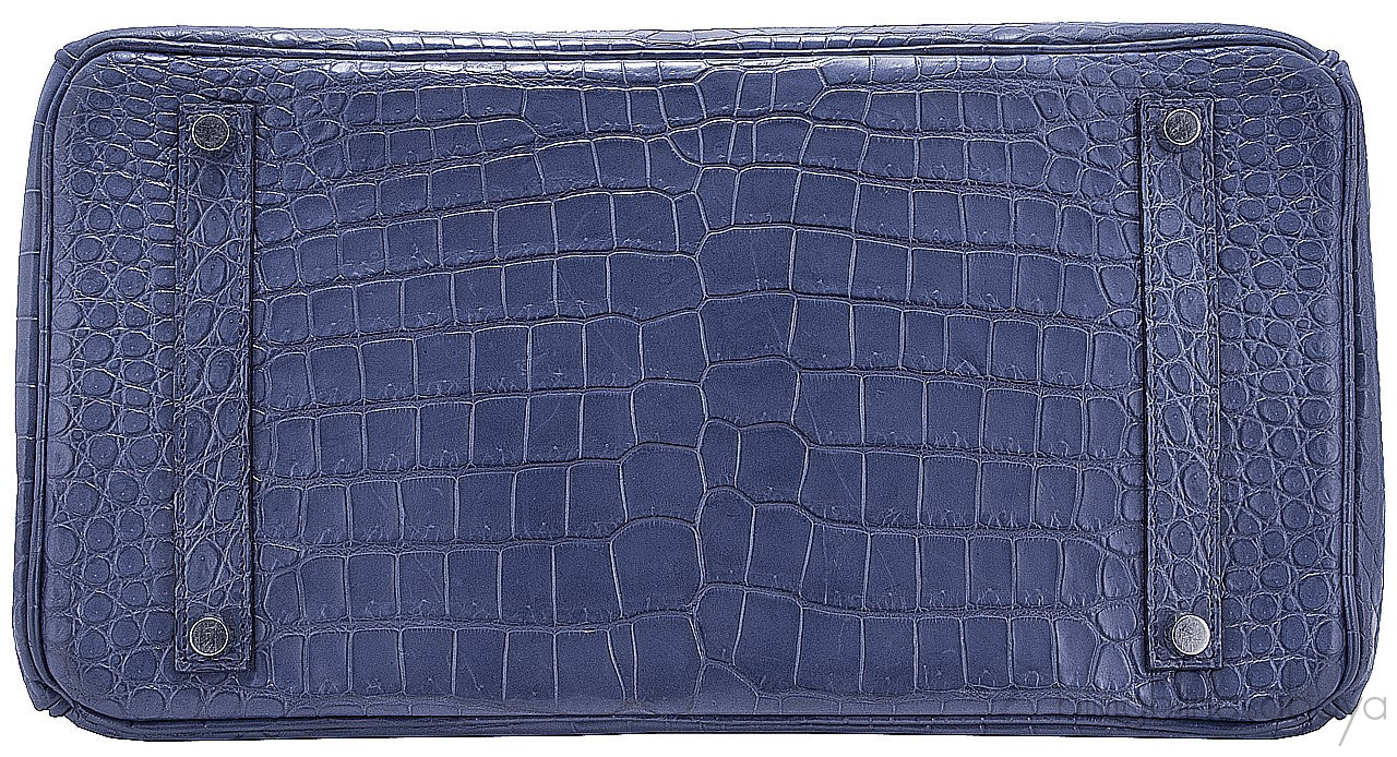 Birkin 35 Brighton Blue Matte Porosus