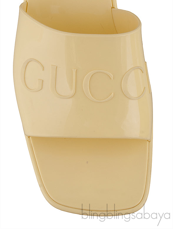 Yellow Rubber Slide Sandals