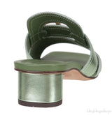 Dior OR Montaigne Metallic Green Heels Slide