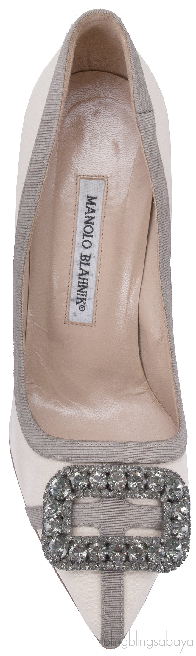 Bi-color Beige Pointed Toe Pump