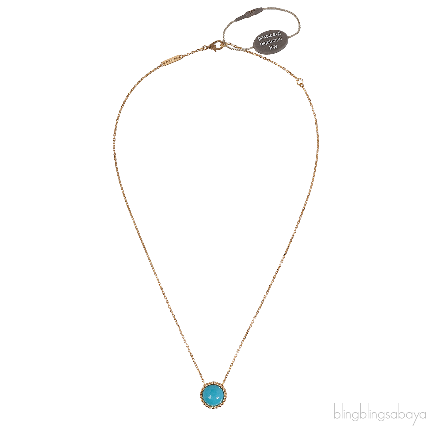 Van Cleef & Arpels Perlée Couleurs Turquoise Pendant Yellow Gold