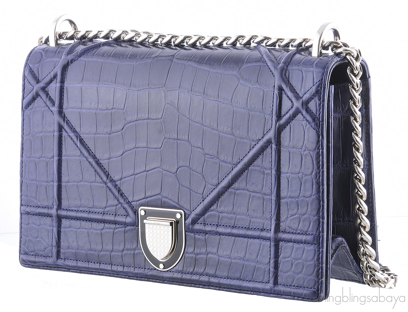 Diorama Crocodile Blue Flap Bag