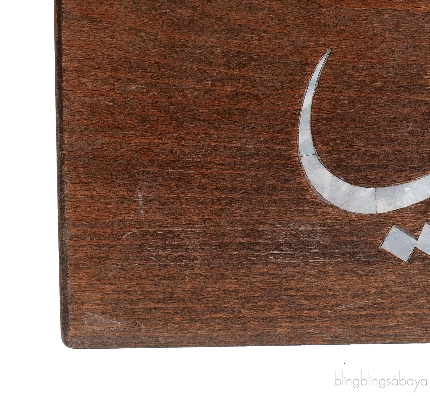 Shell Inlay Wood Clutch