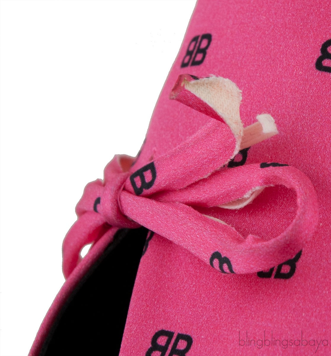 Silk BB Pink Knife Pointed Toe Mules