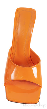 Amina Muaddi Orange Laura 95 Mules