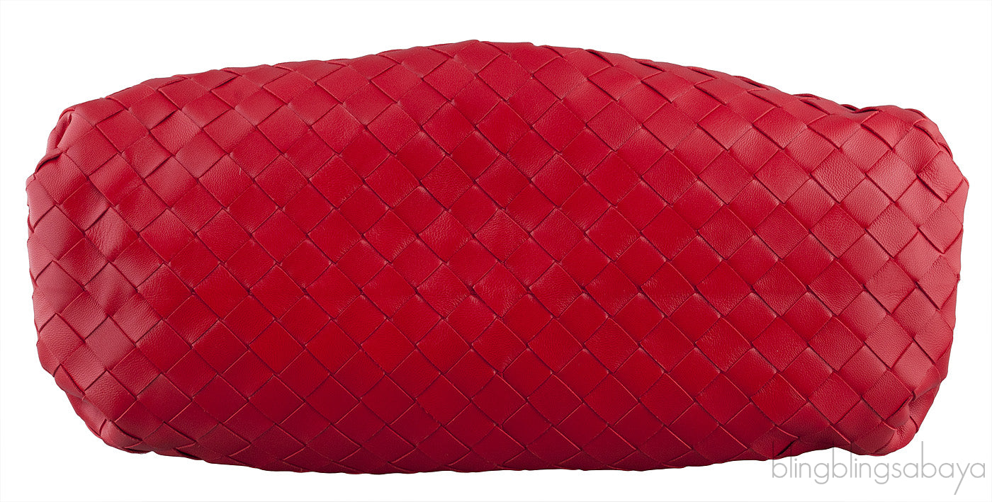 The Pouch Red Woven Clutch