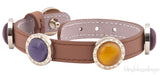 Multi-color Stone Leather Bracelet
