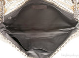 Metallic Gold Perforated Drill Flap Bag