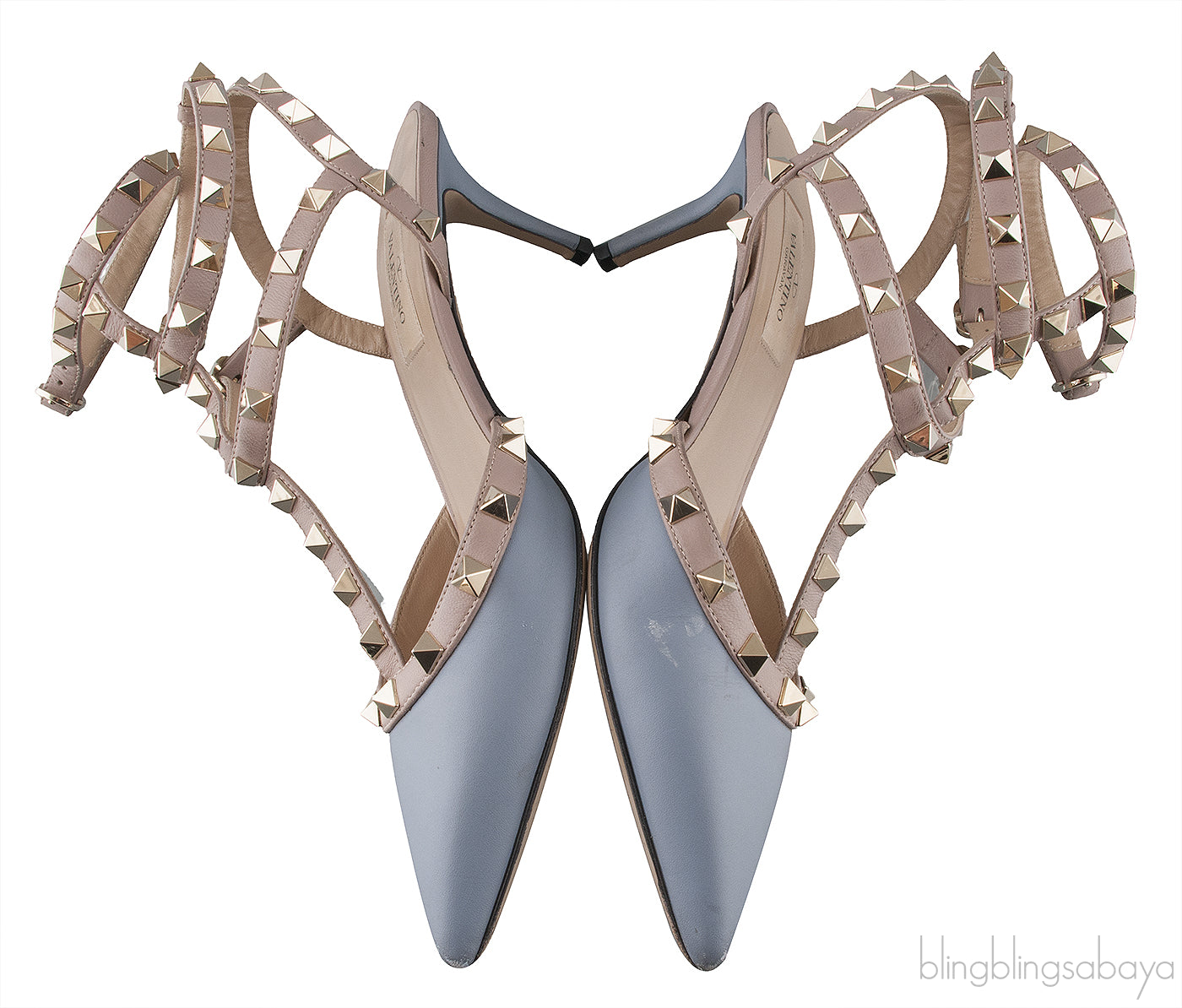 Blue Grey Nude Slingback