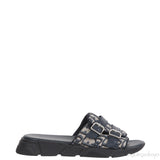 Beige and Black Dior Oblique Technical Kids Jacquard Sandals