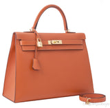 Kelly 35 Orange Epsom Sellier