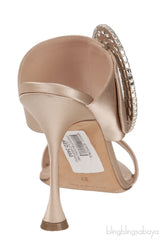 Champagne Satin Fibiona Slide Sandals
