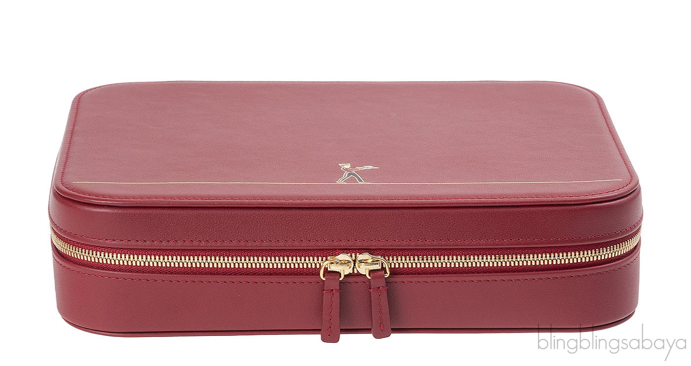 Cartier Travel Jewelery Box Leather Diabolo Red