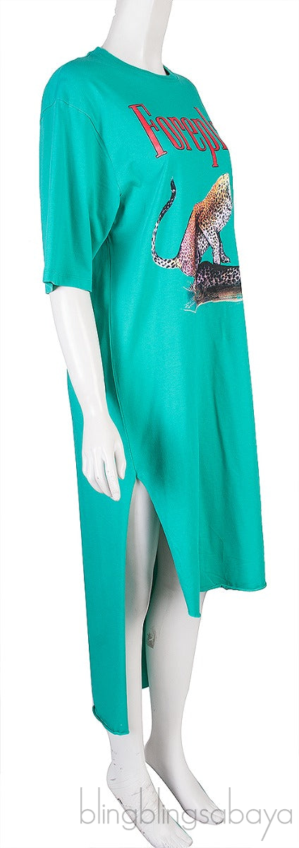 Green Cotton-jersey T-shirt Dress