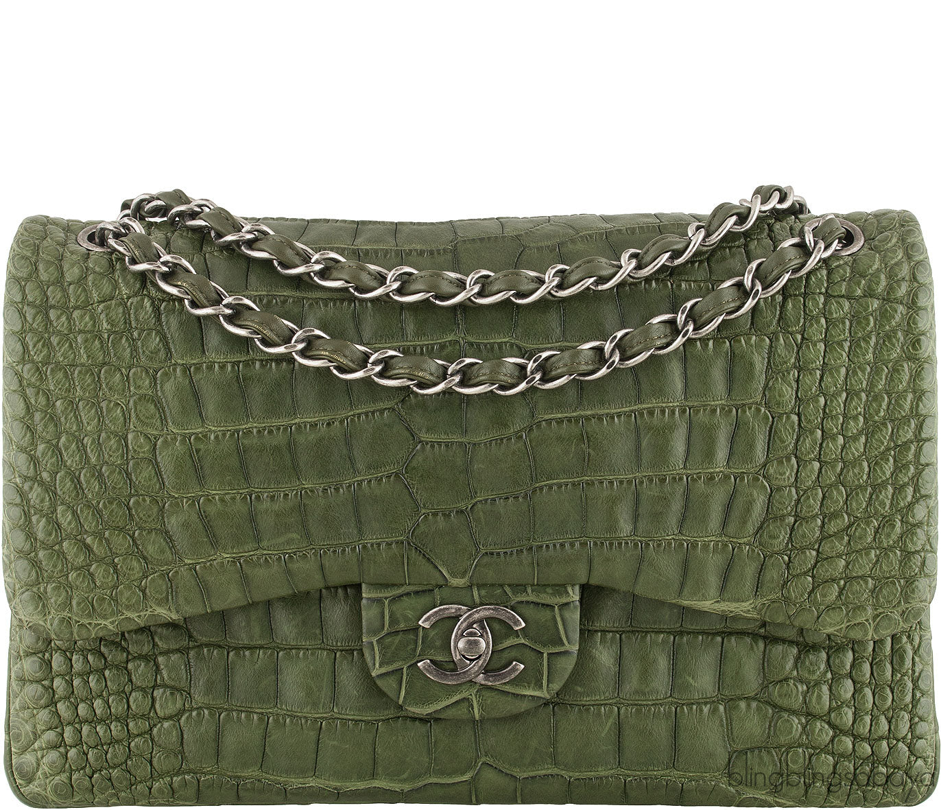 Classic Crocodile Jumbo Flap Bag