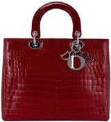 Lady Dior Crocodile Red Braise