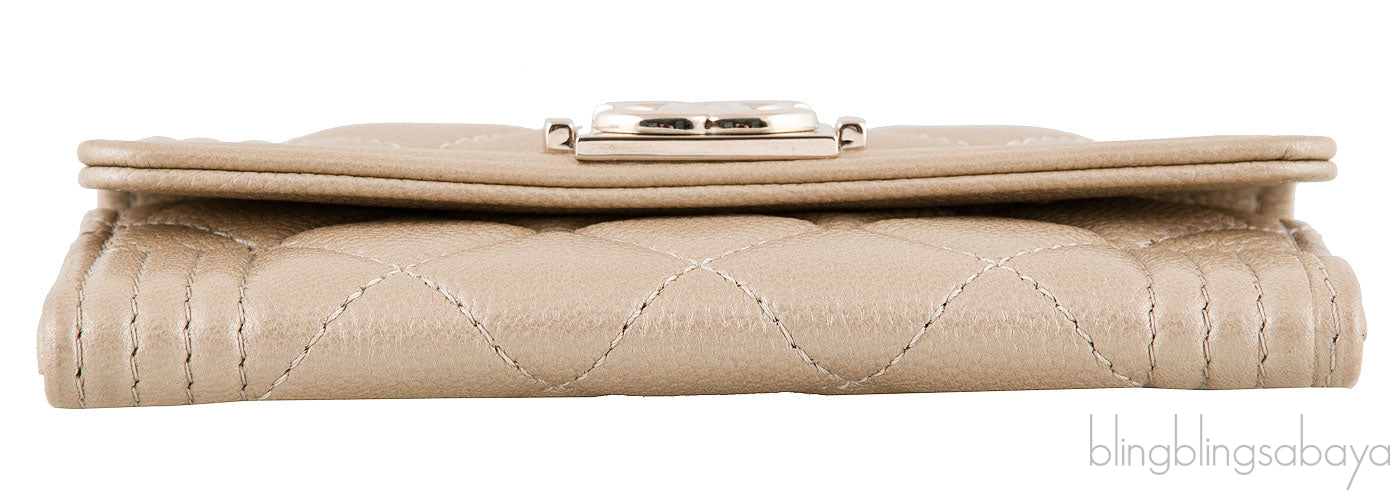 Gold Quilted Card Holder