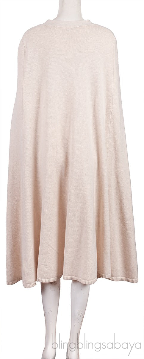 Off-white Open Front Wool Cape
