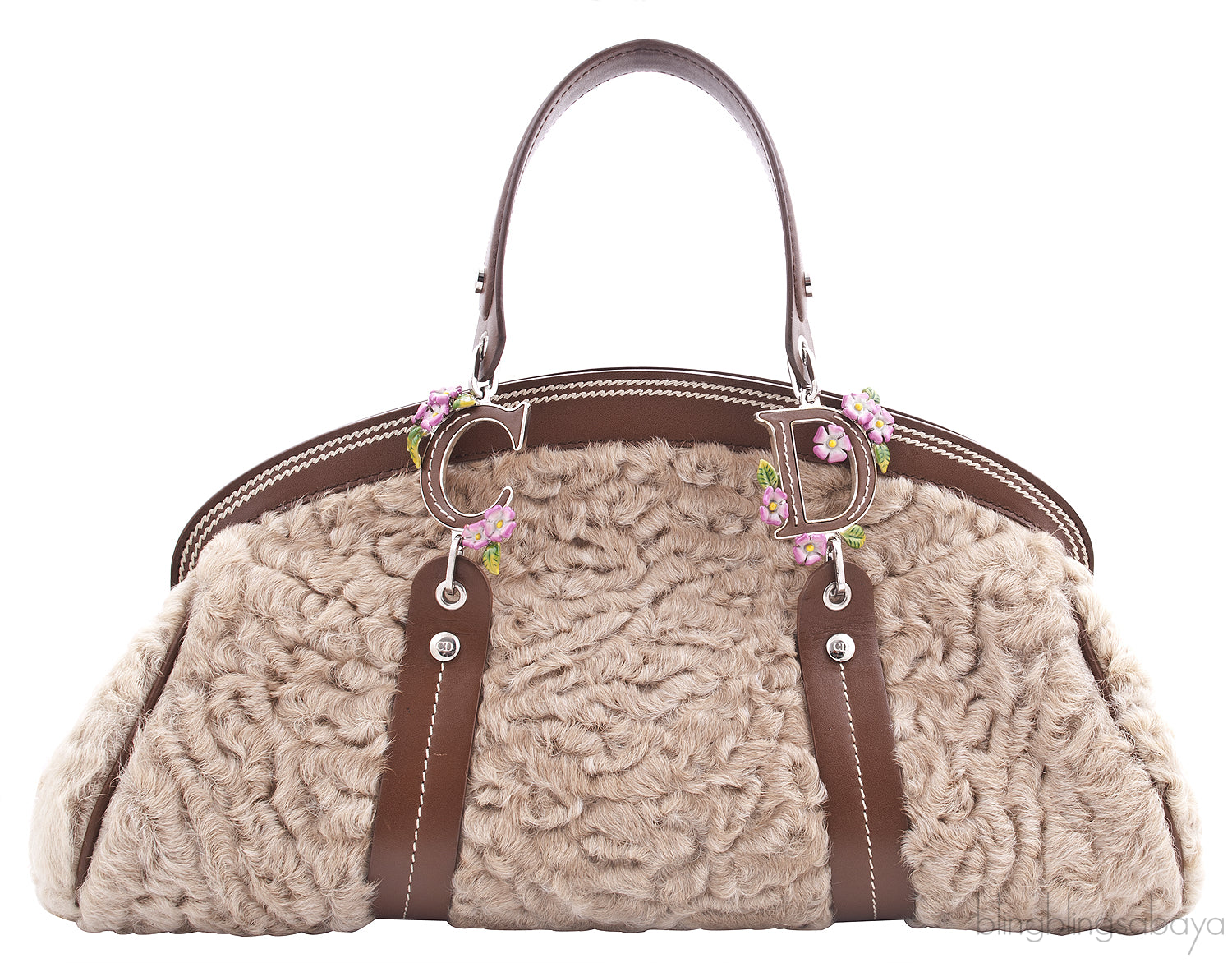 Persian Lamb Fur Satchel Handbag