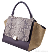 Tri color Python Trapeze Bag