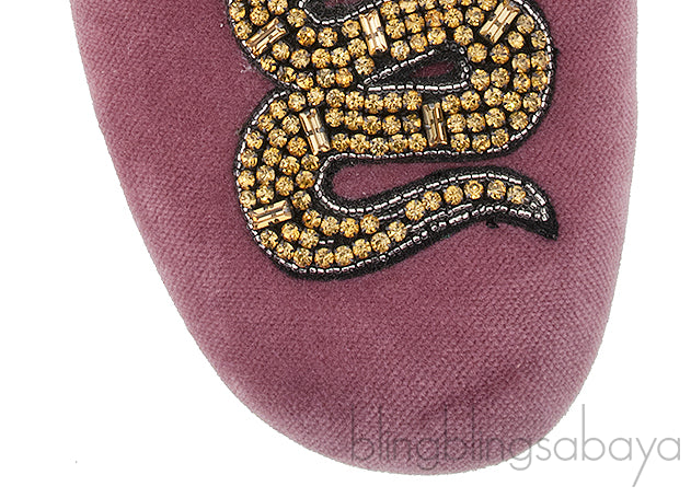 Pink Velvet Serpent Slipper