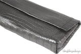 Nancy Gonzalez Grey Fold-Over Crocodile Clutch