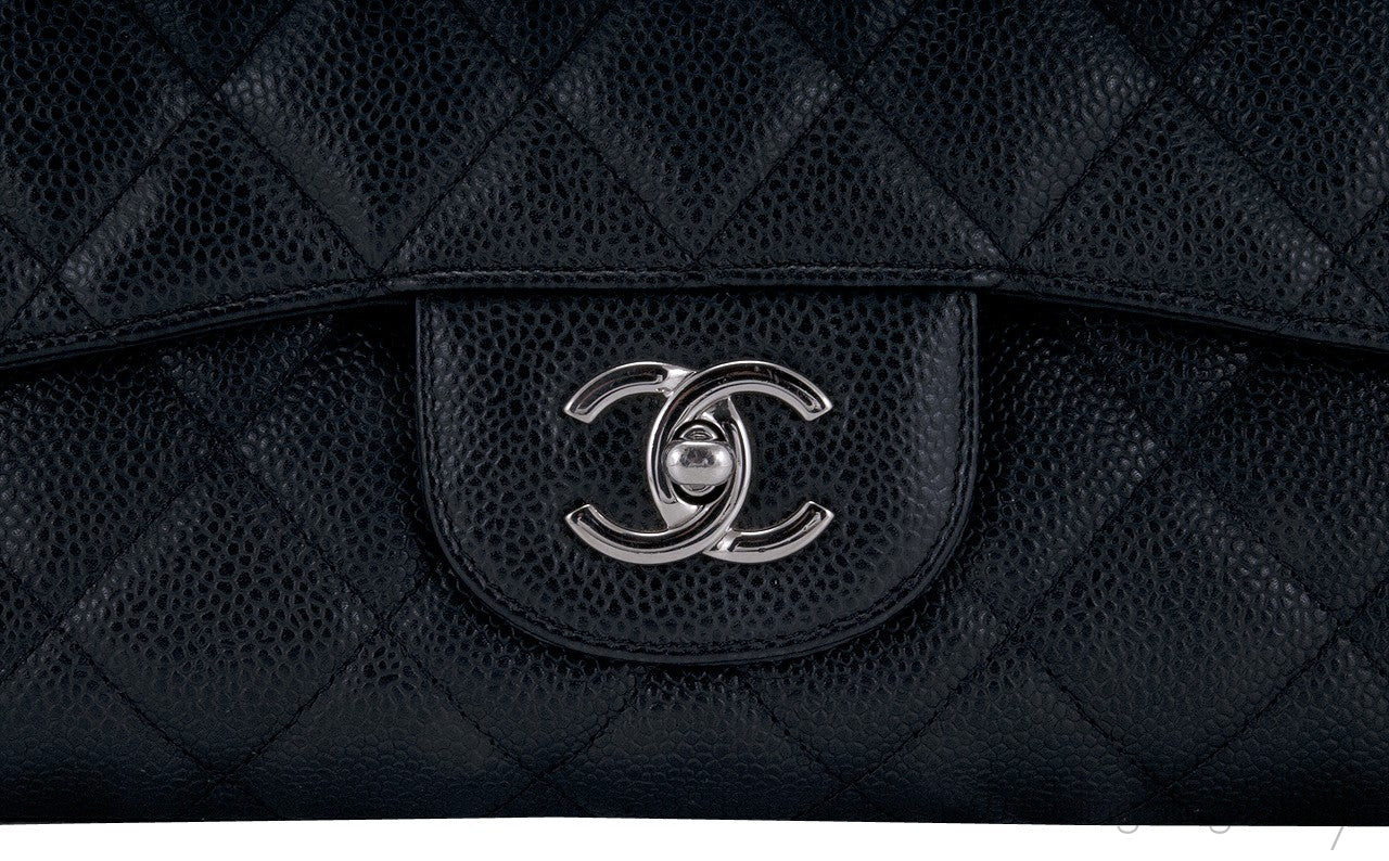 Black Caviar Maxi Flap Bag PHW