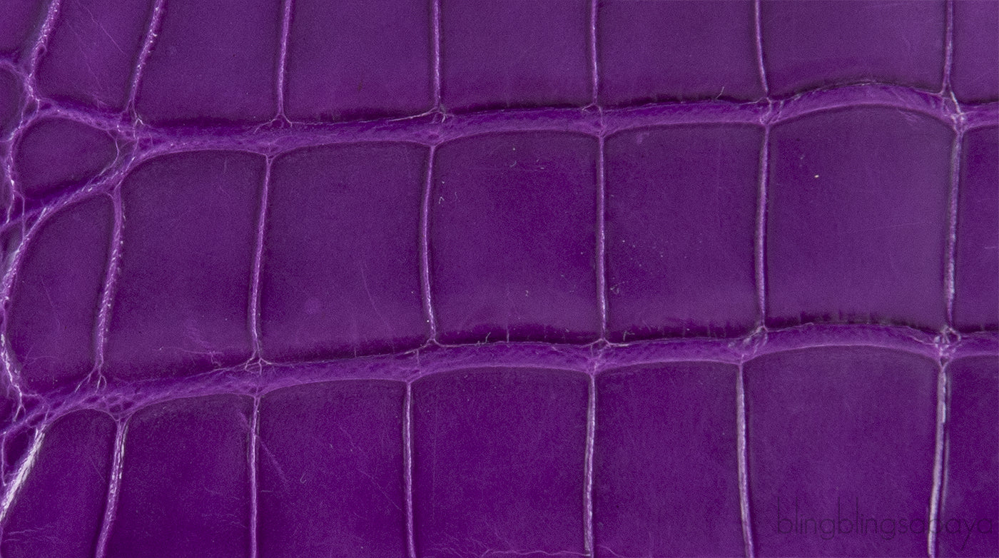 Chanel Purple Crocodile Phone Chain Pouch