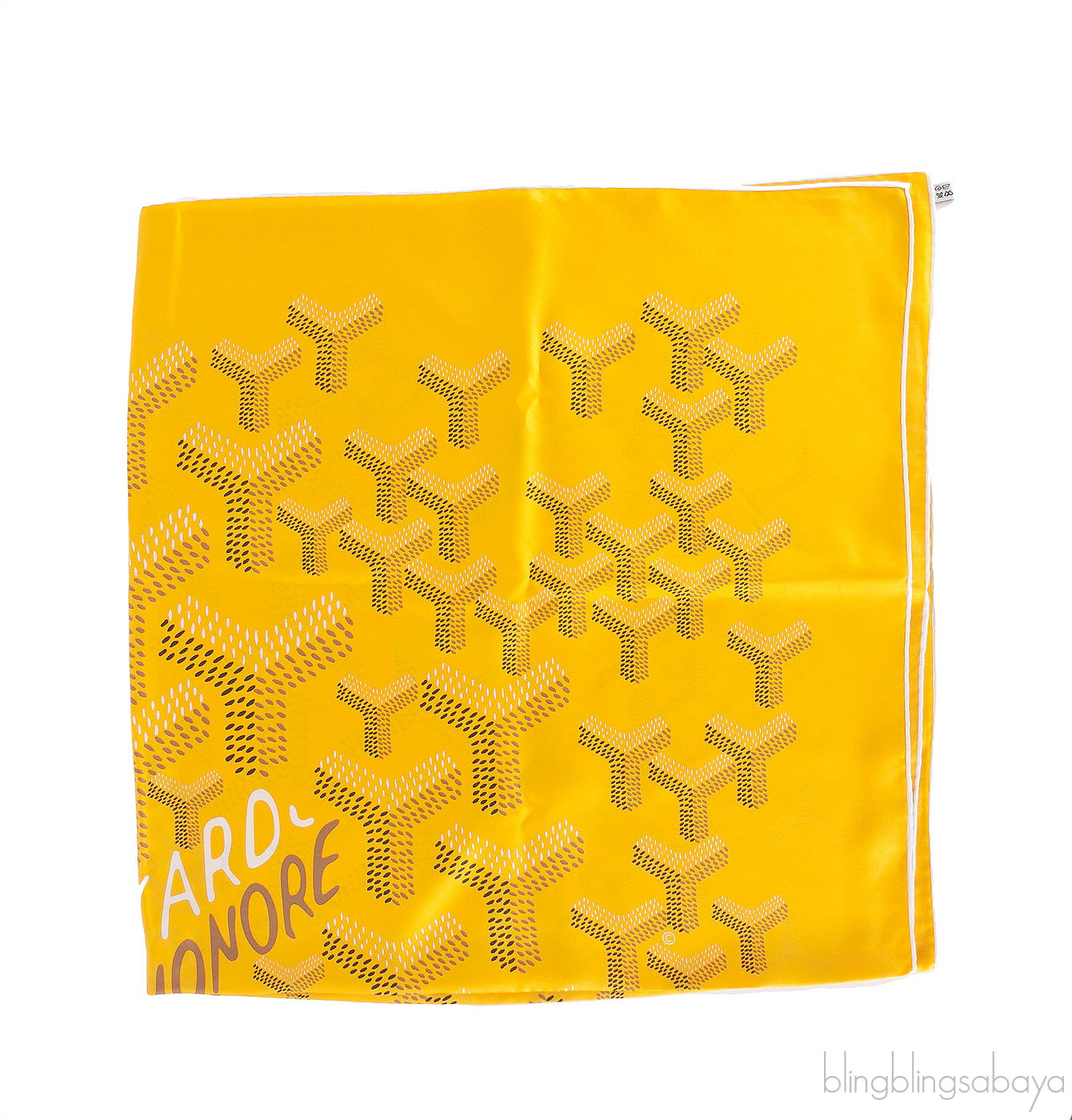 Silk Goyardine Yellow Scarf