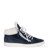 Giuseppe Zanotti Blue Suede White Wool Sneaker