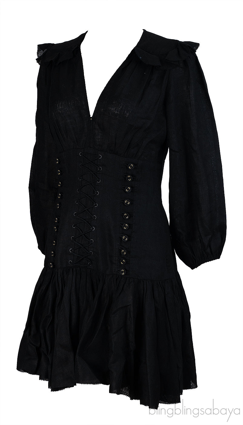 Zimmerman Black Sailor Mini Dress