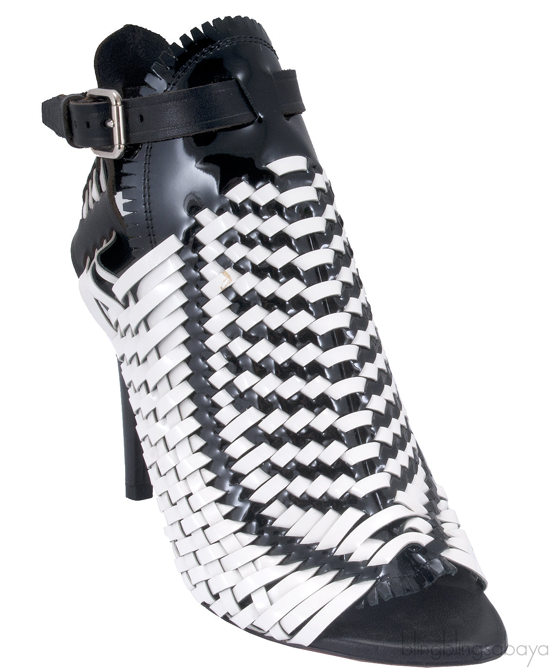 Black / White Monochrome Woven Sandals