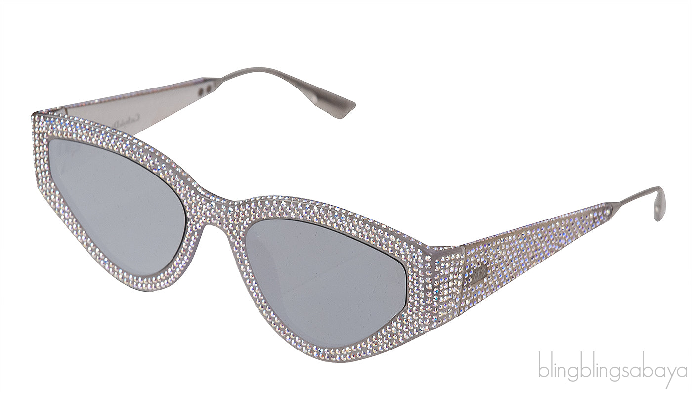 CatStyleDior 1S Silver Crystal Sunglasses