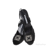 Manolo Blahnik Cassia Black Peep Slingback Pump