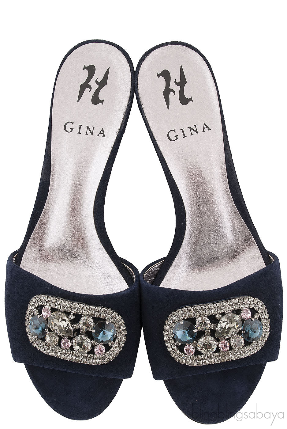 Crystal Velvet Slip-on Sandal