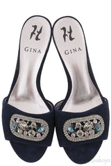 Crystal Velvet Slip-on Sandal