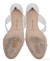 Manolo Blahnik White Clear ECO PVC Scolto Open Toe Mules