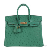 Hermes Birkin 25 Ostrich Vert Vertigo GHW