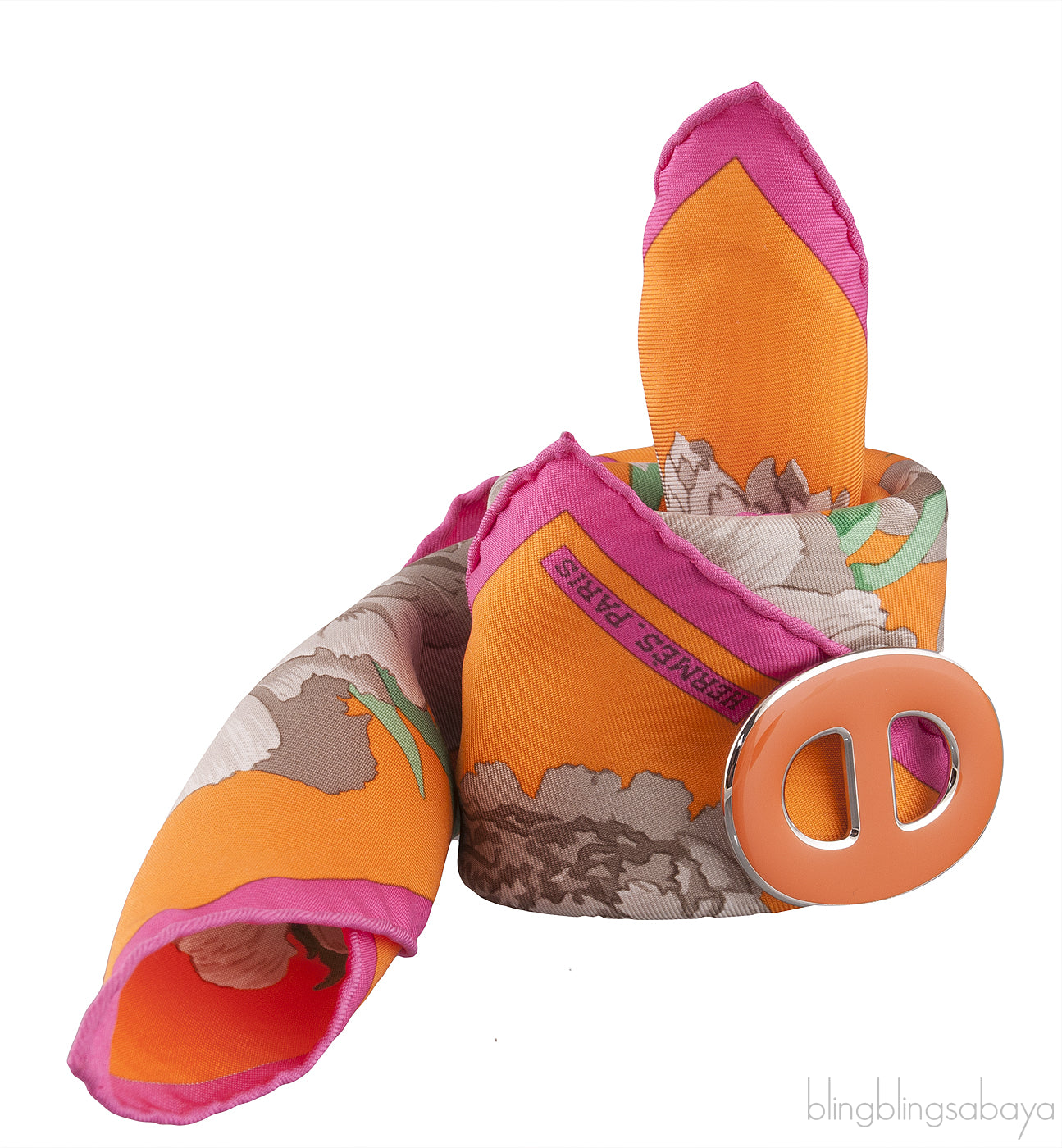 Printed Scarf & Chain d\'Ancre Scarf Ring
