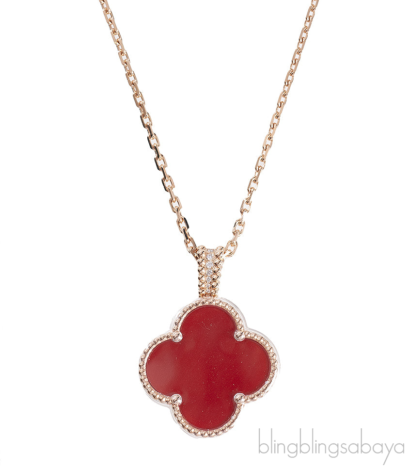 Van Cleef & Arpels Secret  Pendant Watch Carnelian Necklace