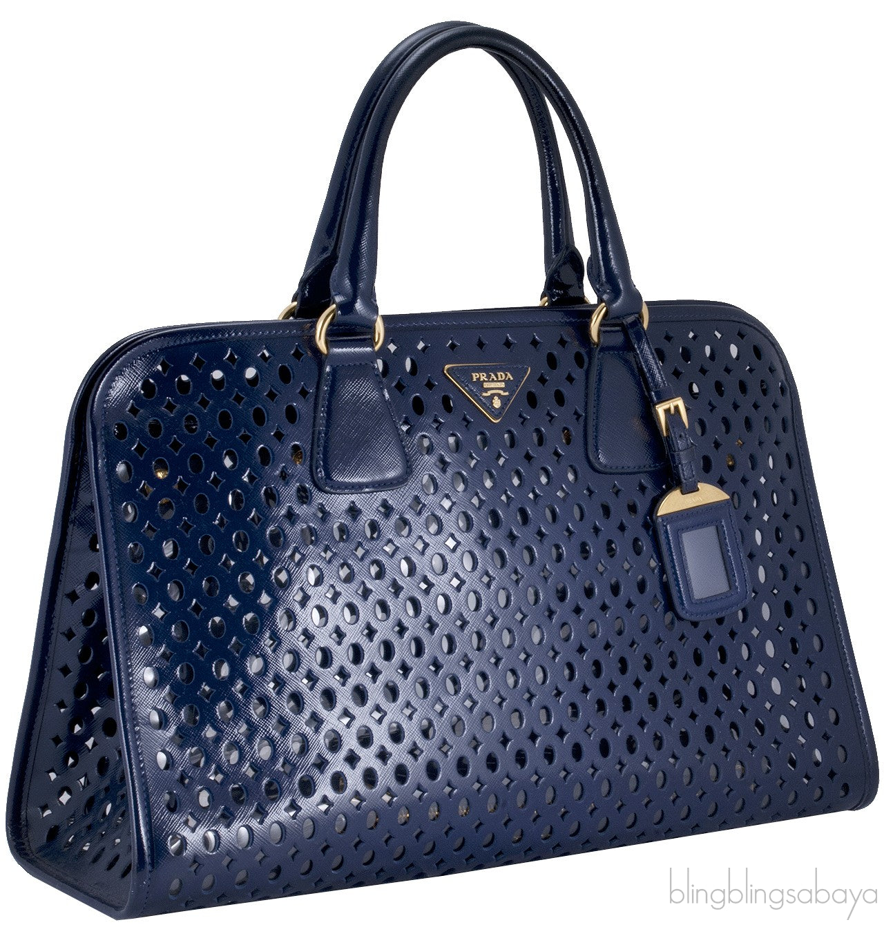 Perforated Saffiano Leather Tote