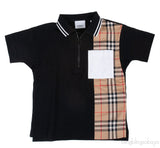 Cotton Piqué Kids Polo Shirt Check Insert