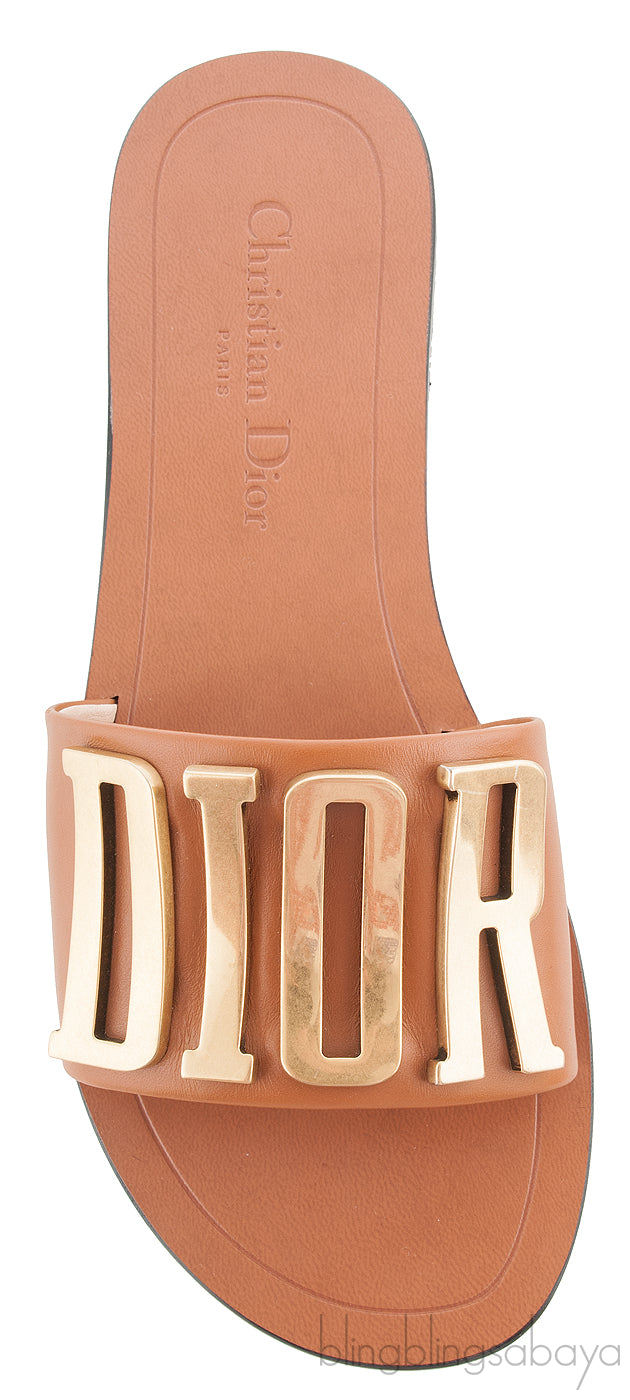 Diorevolution Tan Leather Mule