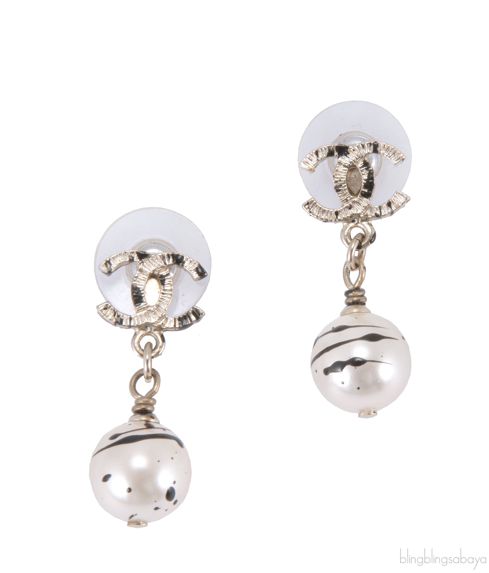 CC Pearl Drop Earrings