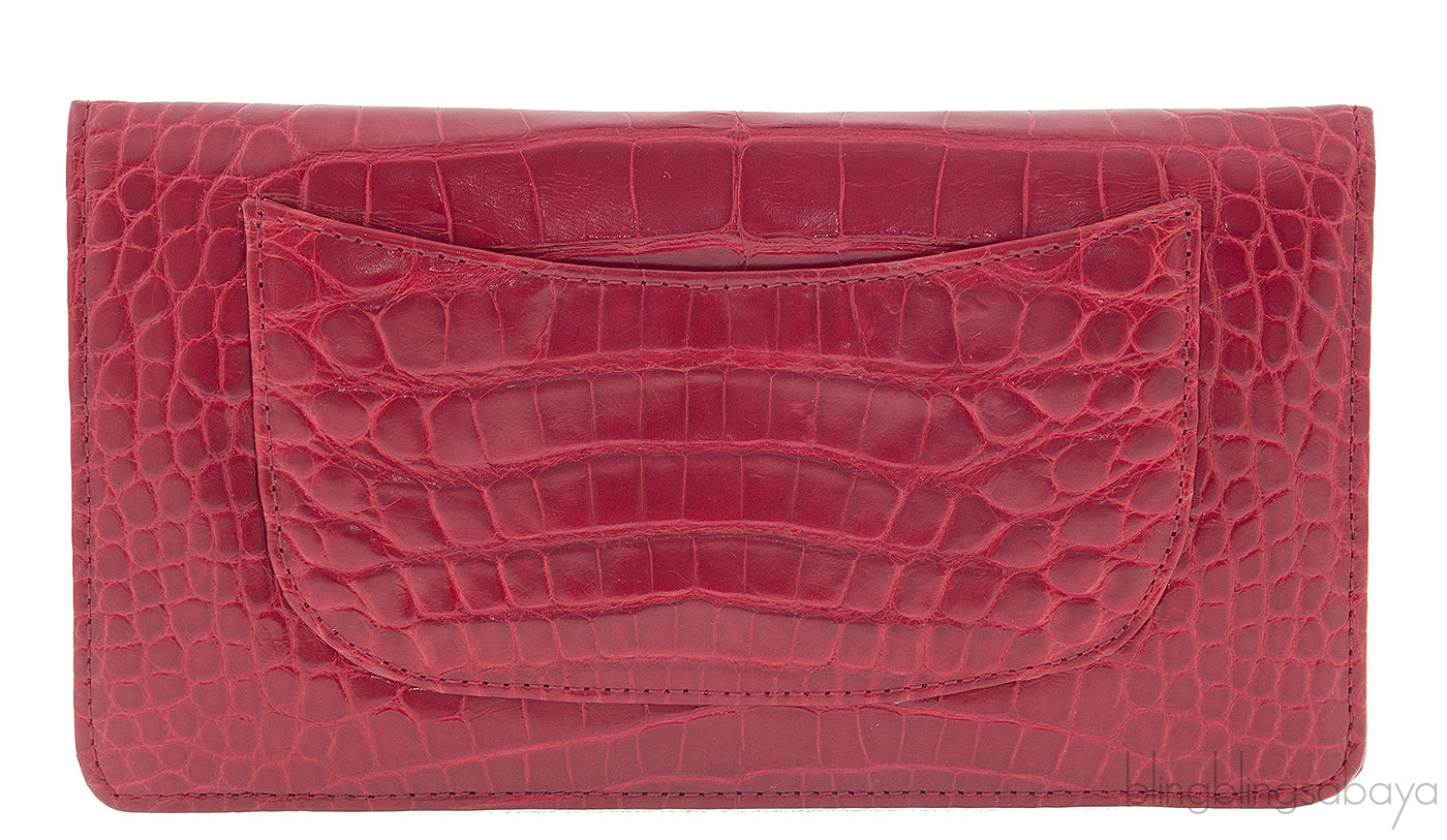 CC Red Crocodile Bi-fold Wallet